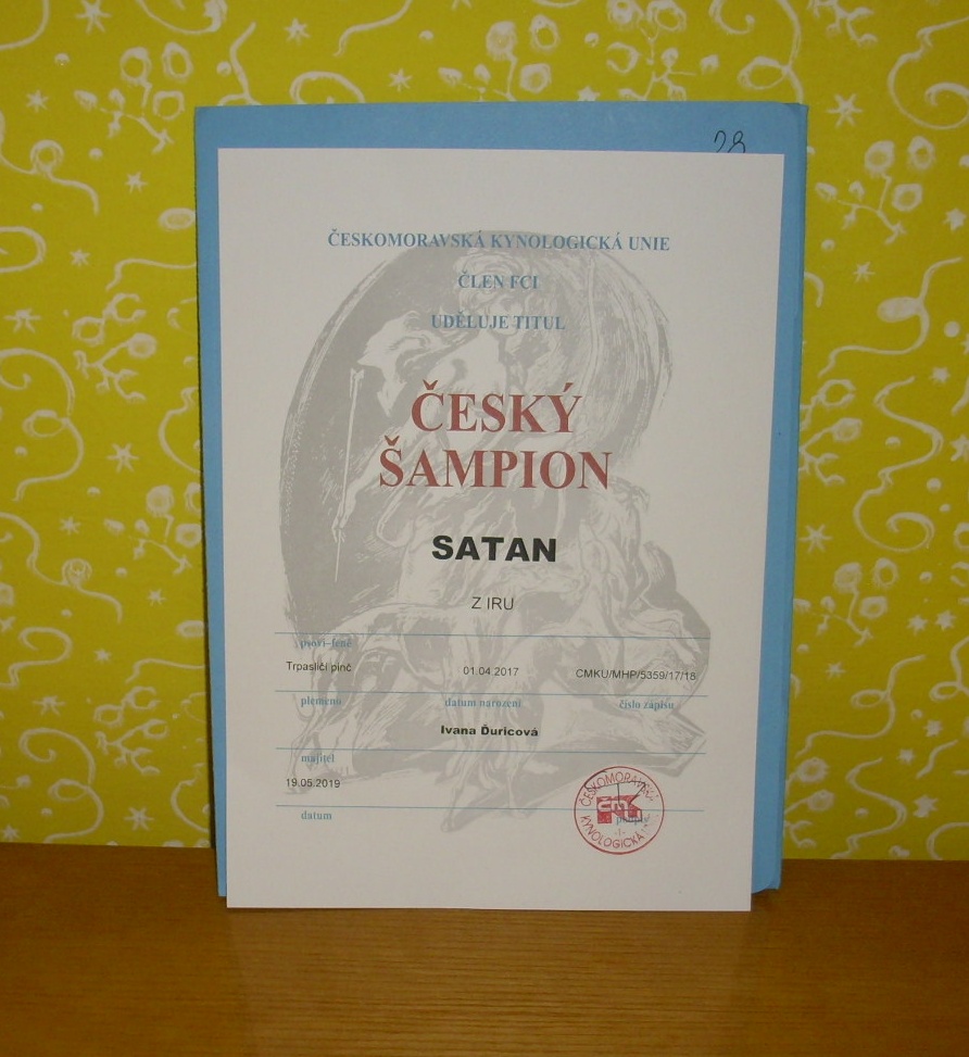19.5.2019 Satan z IRU  Český šampion